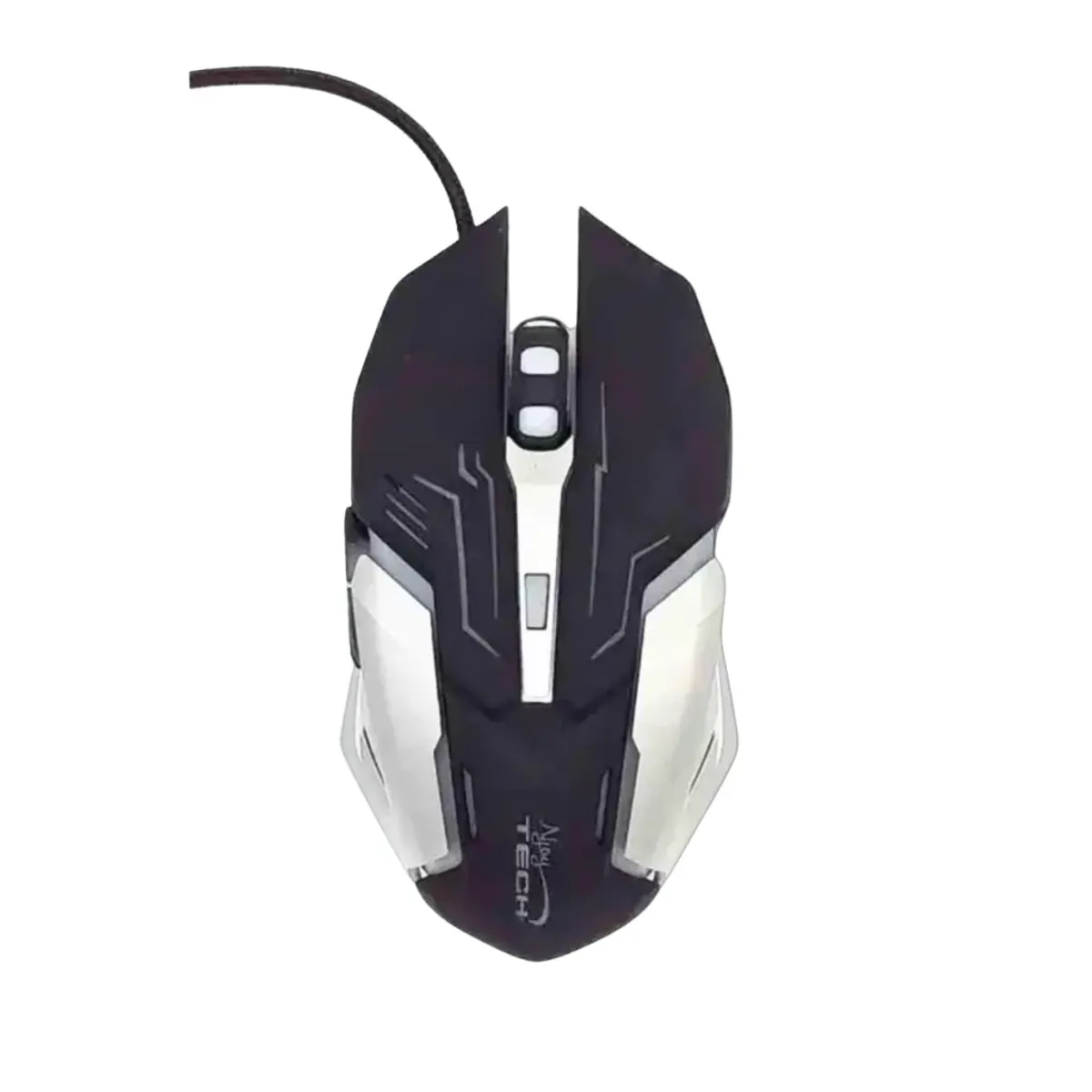 NJOY TECH - Mouse Gamer Black Inferno – 6 Botones - 2400 DPI - LED RGB