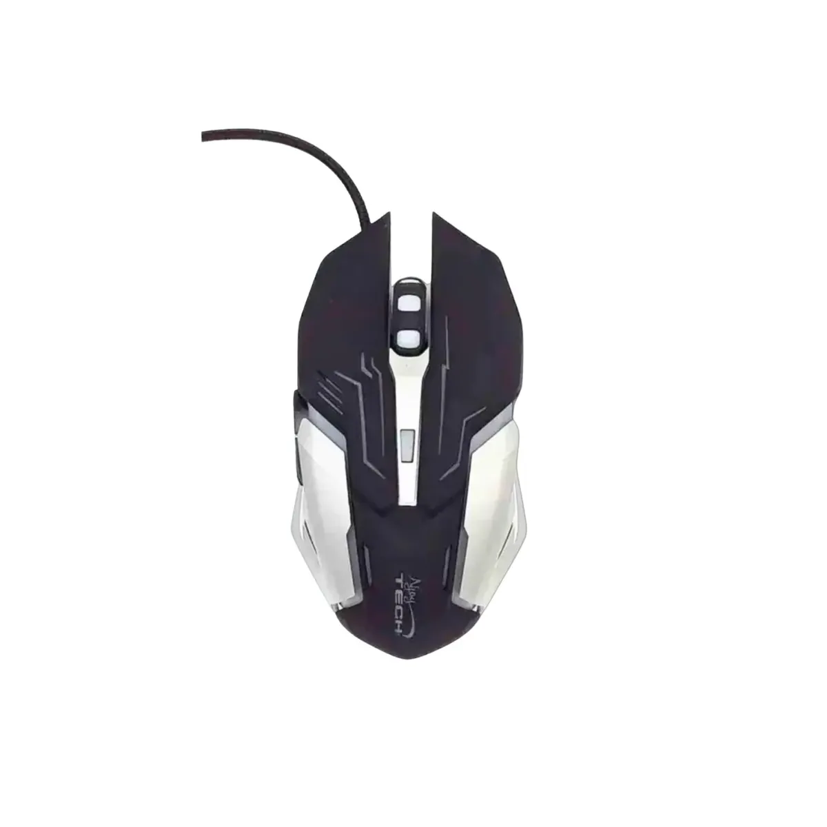NJOY TECH - Mouse Gamer Black Inferno – 6 Botones - 2400 DPI - LED RGB