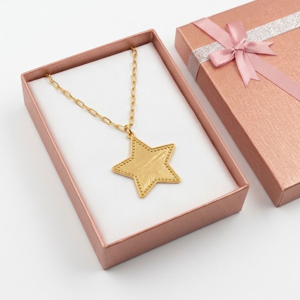 JOYAS CRISOL - Collar de Estrella para Mujer Bañado en Oro de 18K