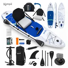 KAMPA - Set Tabla Stand Up Paddle Surf Inflable Velaria 320x81x15cm Plus Color Azul marino