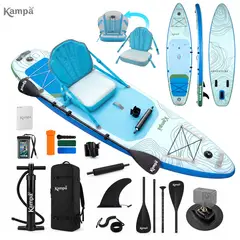 KAMPA - Set Tabla Stand Up Paddle Surf Inflable Velaria 320x81x15cm Plus Color Celeste
