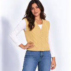AGW - Chaleco Sin Manga Vest Tejido Mujer