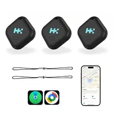 HARMONIK - Pack 3 Tag Localizador Airtag Compatible Con Apple Y Android Negro