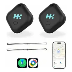 HARMONIK - Pack 2 Tag Localizador Airtag Compatible Con Apple Y Android Negro