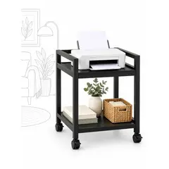 GENERICO - Soporte Impresora 45x34x60cm Negro con Ruedas Mueble Móvil Oficina