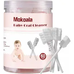 BEBE - Limpia Lengua y Dientes Bebé Mokoala 60u Algodón Desechable