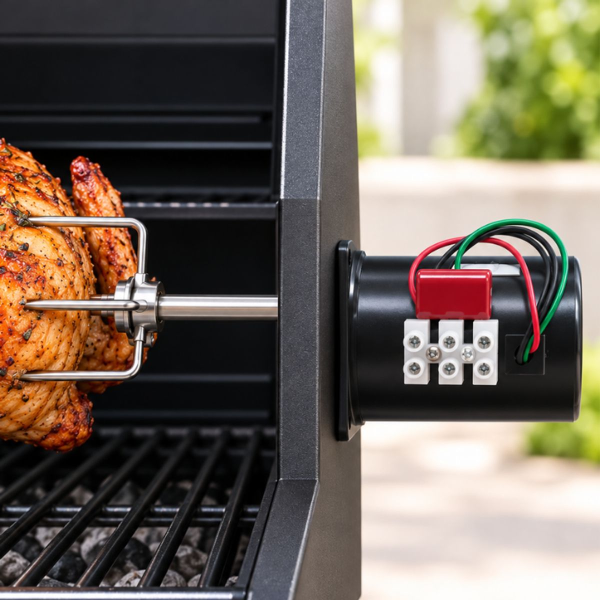 GENERICO - Motor Eléctrico Asador Parrilla Spiedo 30 Kg Eje 7mm