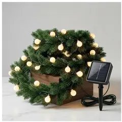 GENERICO - Guirnalda Canadiense De Navidad 270 Cm + Luces Led Solar 5m