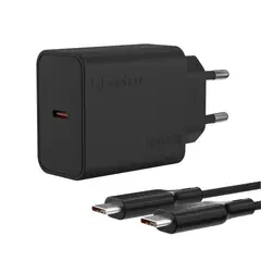 GENERAL - Solohour Gan Cargador 45w Con Cable Carga Rápido Usb-C A Usb-C Negro