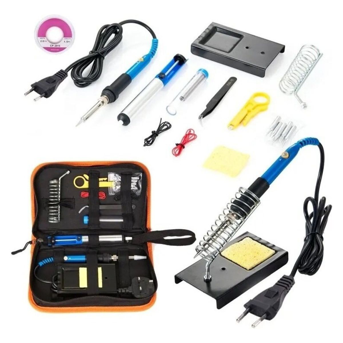 GENERICO - Kit Eléctrico Cautin 60W Regulable 16 Accesorios