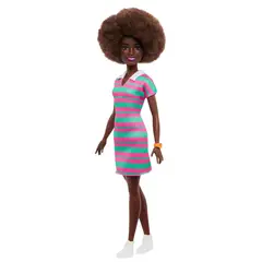 BARBIE - Muñeca Fashionistas cabello rizado negro
