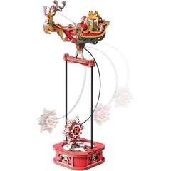 ROBOTIME - Puzzle 3D de Madera ROKR Papá Noel en Trineo Gravity Swing con Movimiento MCD05
