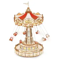 ROBOTIME - Puzzle 3D de Madera ROKR Swing Ride Carrusel de Sillas Voladoras para Armar EA02