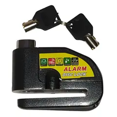 GENERICO - Candado para Disco de Freno de Motocicleta con Alarma de 110 dB y Accesorios Modelo negro