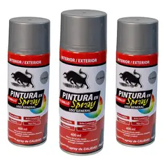 TORO - Pack 3 Pintura en Spray Uso General Negro 400 ml – Secado Rápido