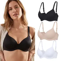 VIDITA - Pack 3 Sostén Mujer Cómodo Elasticado 38/85B