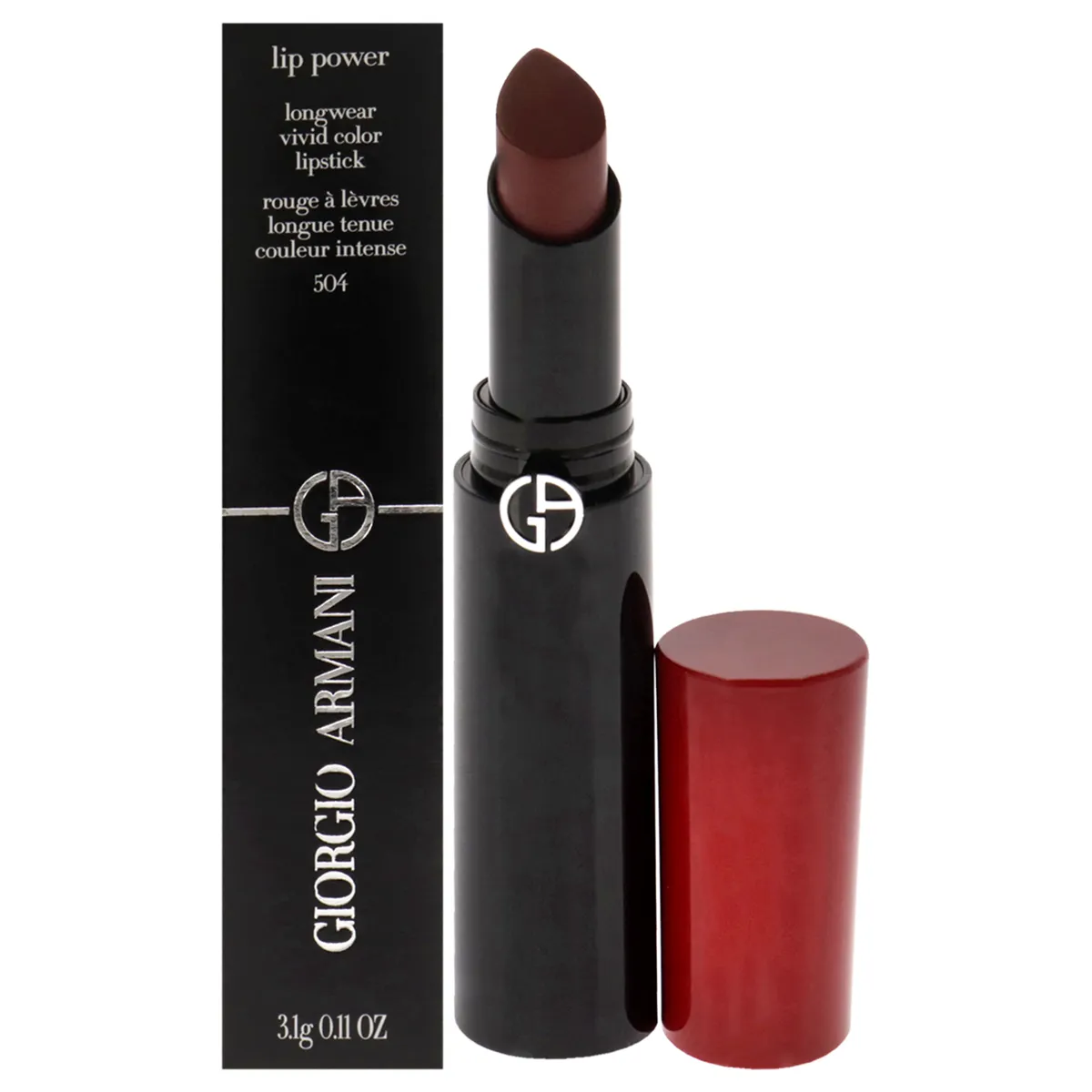 GIORGIO ARMANI - Giorgio Armani - Labial Lip Power de larga duración y color intenso - 504 Flirt 3 ml