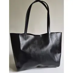 PEPA GONZALEZ - Cartera PETIT cuero NEGRO TOTE MINI