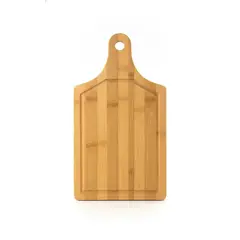 GENERICO - Tabla Picar Bambu Picoteo Asado Corte Carne Cocina Hogar Regalo Quincho 33cm Madera Natural Antideslizante Tabla Cortar