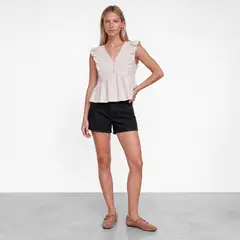 RAINDOOR - Short Denim Negro Mujer