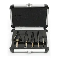 GENERICO - Set X5 Brocas Escalonadas Para Metal Brocas Herramientas LABG