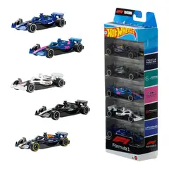 HOT WHEELS - Pack 5 Autos Carreras Fórmula 1 Jln11 Let's Race