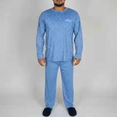CARBIN - Pijama Hombre Algodón Delgado Manga Larga 2 Piezas