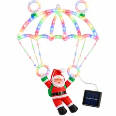 DOPA - Adorno Solar De Luces Led Viejo Pascuero Paracaídas Navidad