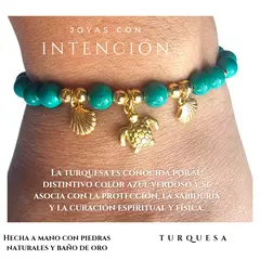 GENERICO - Pulsera Tortuga con Piedra Turquesa