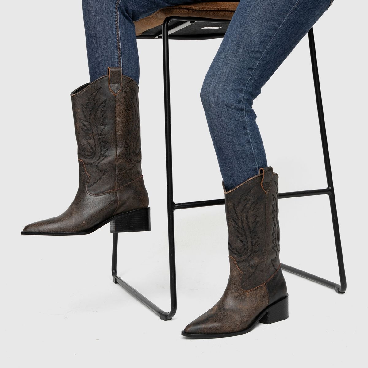 RICKY SARKANY - Bota Vaquera Mujer Cuero Café Ricky Sarkany