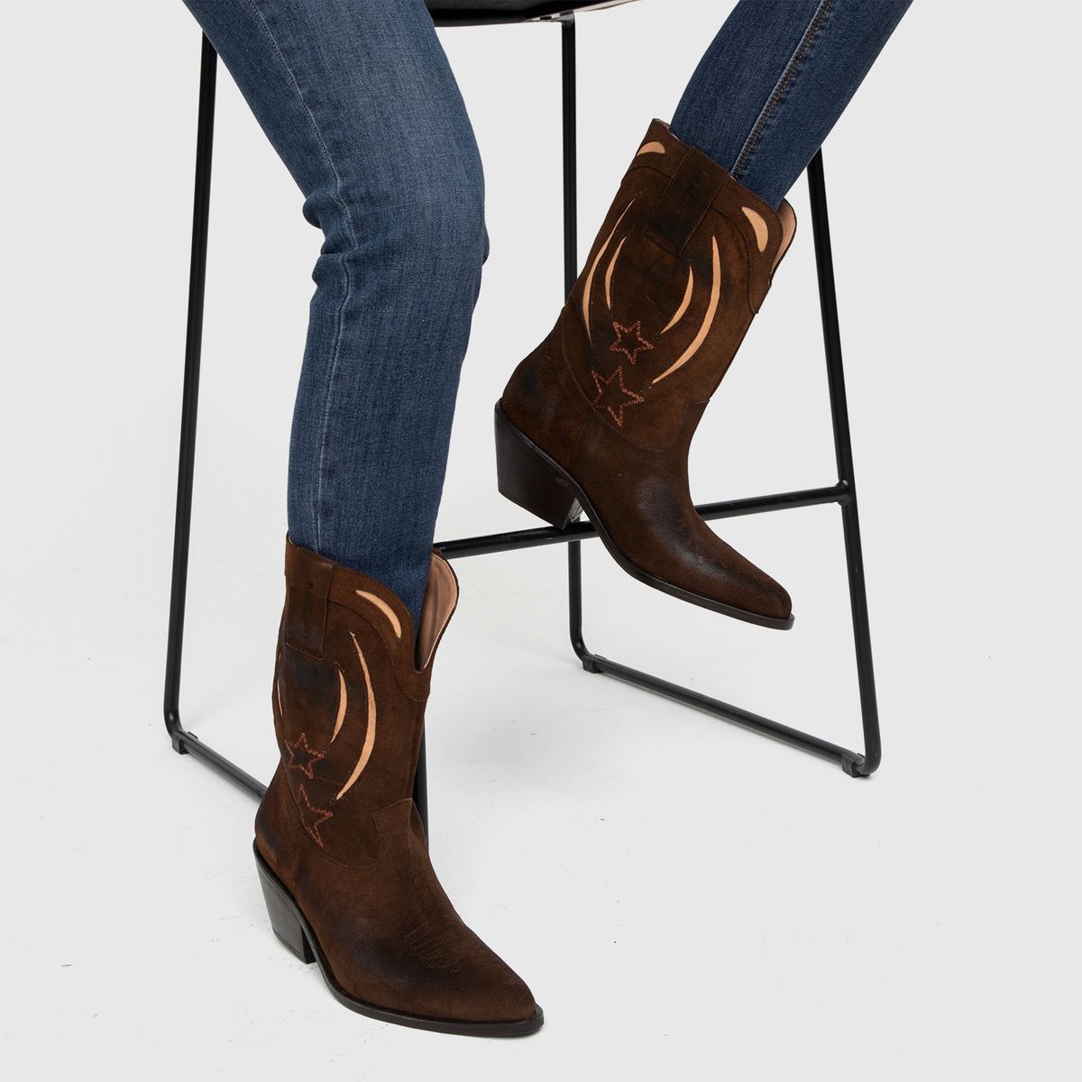 RICKY SARKANY - Bota Vaquera Mujer Cuero Café Ricky Sarkany