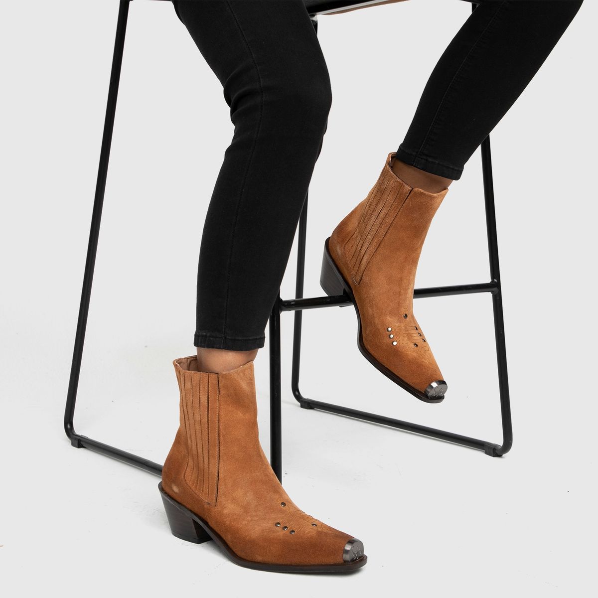 RICKY SARKANY - Bota Vaquera Mujer Cuero Café Ricky Sarkany