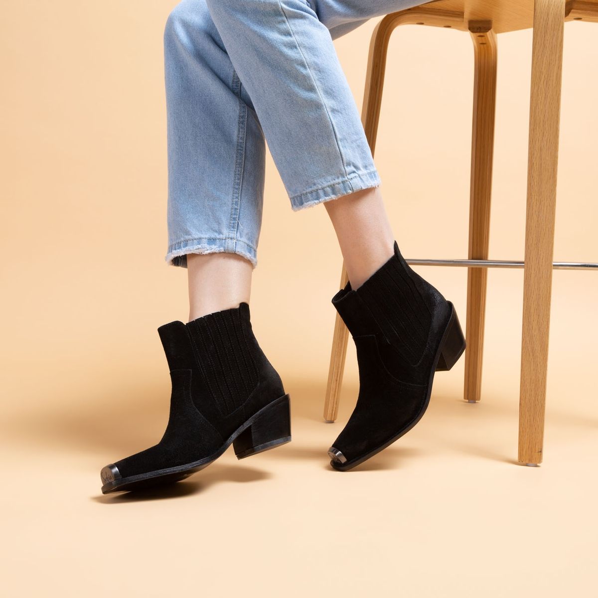 RICKY SARKANY - Bota Vaquera Mujer Cuero Negro Ricky Sarkany