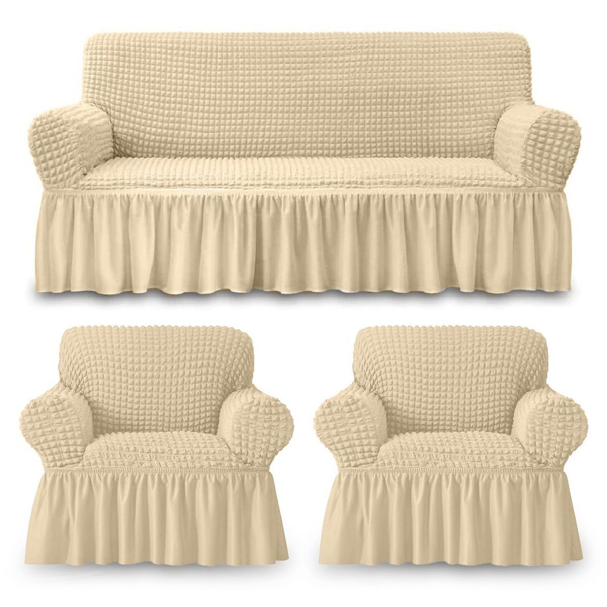 CASATUA - Funda Sofa Elastica Cubre Sillon Turco Juego 3+1+1