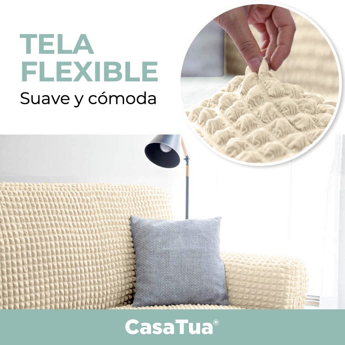 CASATUA - Funda Sofa Elastica Cubre Sillon Turco Juego 3+1+1