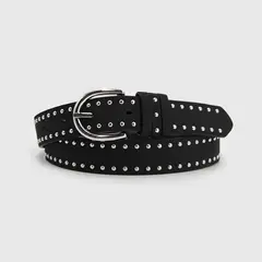 ACCESORIA - Cinturón Mujer Con Tachas Hebilla Básica Estilo Casual