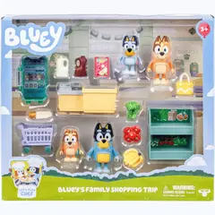 BLUEY - Playset 4 Figuras Viaje De Compras En Familia