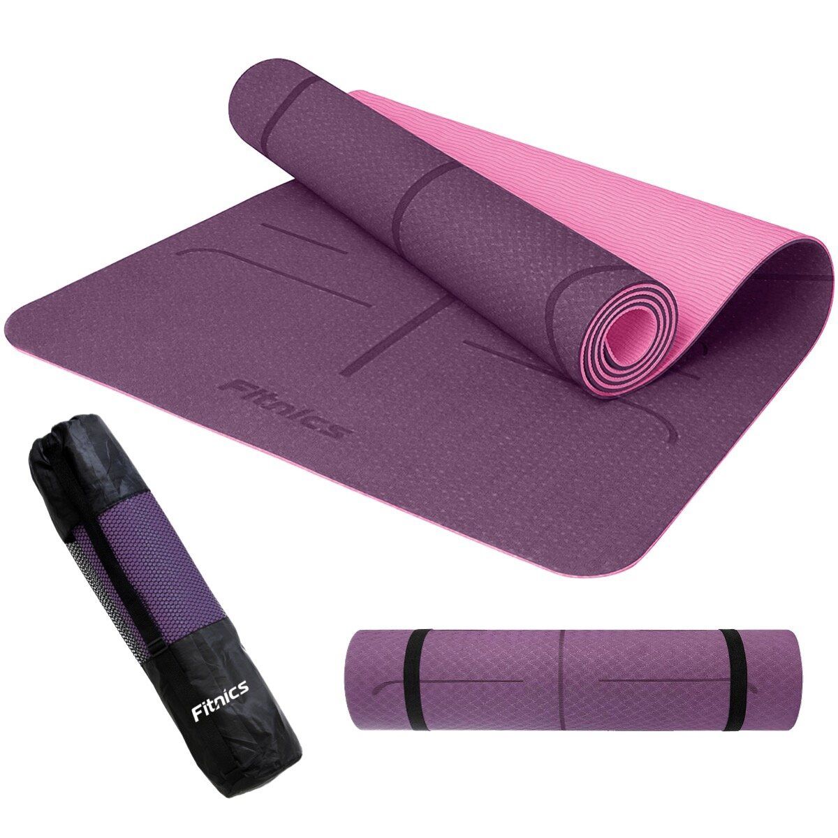 FITNICS - Mat Yoga Colchoneta Guías Eco 8Mm  Bolso  Correa