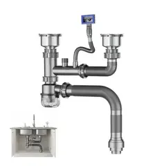 ATURE - Cespol Desagüe Fregadero Cocina Baño Tubo Doble Flexible