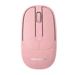 MOTOMO - Mouse Inalámbrico Bluetooth 2.4G Recargable Silencioso Rosado