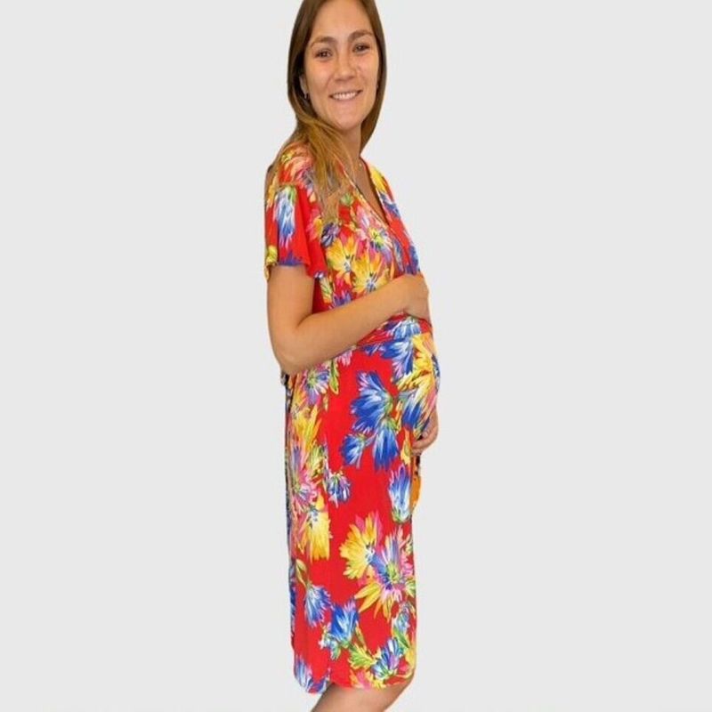 MADREMIA - Vestido Maternal y Lactancia Maida Rojo
