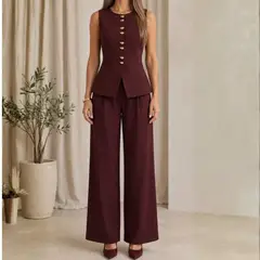 ARRAKASTA - Conjunto sastrero con botones dorados