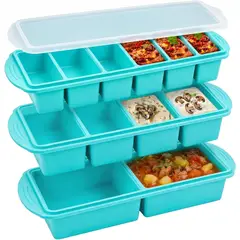 KUANGYE - Set 3 Cubetera De Silicona Para Hielo Cubos Con Tapa