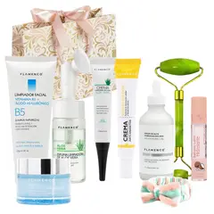 FLAMENCO - Kit Skincare Aloe Vera Limpiador Serum Mascarilla Rodillo