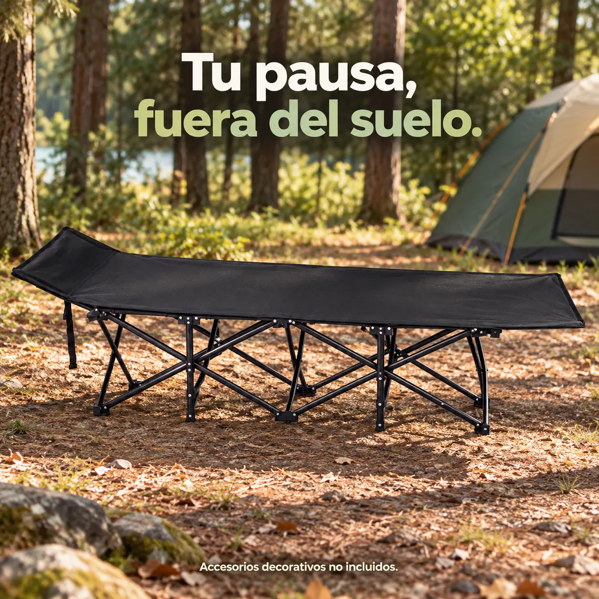 Catre Cama de Camping Plegable 190x67x35 cm con Bolsa de Transporte y Tela Oxford 600D Hasta 150 kg, marca ACTUAL - Foto 2