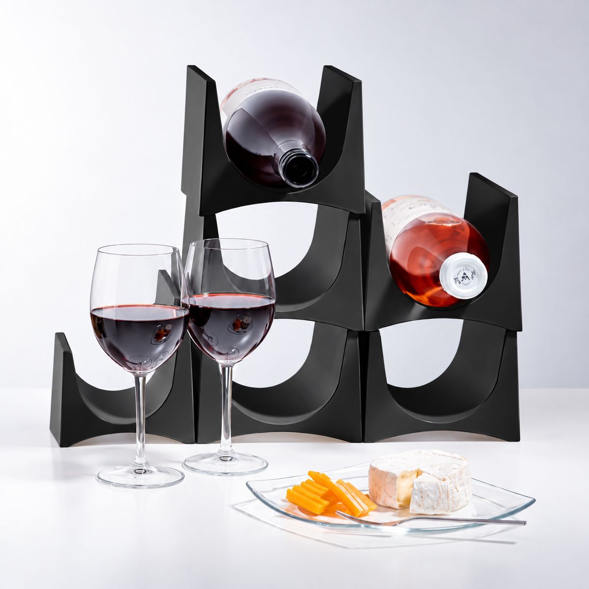 LIKE IT - Rack Modular para 2 Botellas de Vino, Like It Japon, color negro
