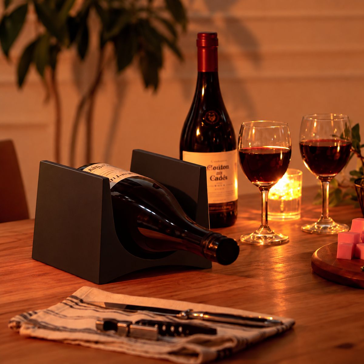 LIKE IT - Rack Modular para 2 Botellas de Vino, Like It Japon, color negro