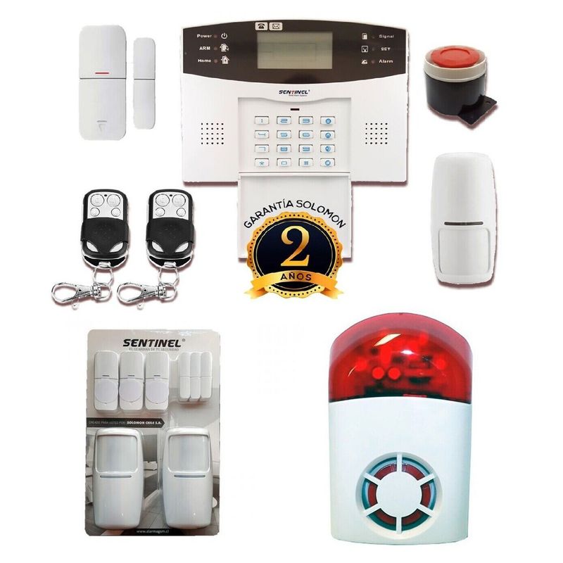 SENTINEL - Alarma Gsm555  Pack Sensores  Sirena Inalámbrica