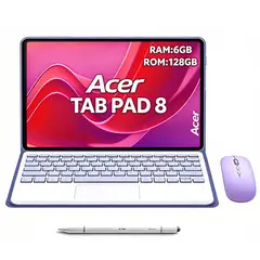 ACER - Tablet Pad 8 6GB+128GB WiFi 8 pulgadas y Lápiz óptico + Mouse&Teclado Morado
