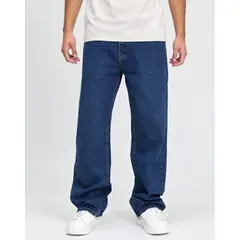 JEANS DENIM - Jeans Baggy Mosaico tela rígida azul